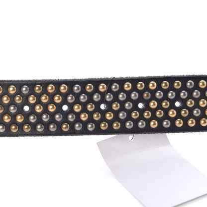 Gucci Calfskin Studded Feline Belt 110 44 Black 5 of 6