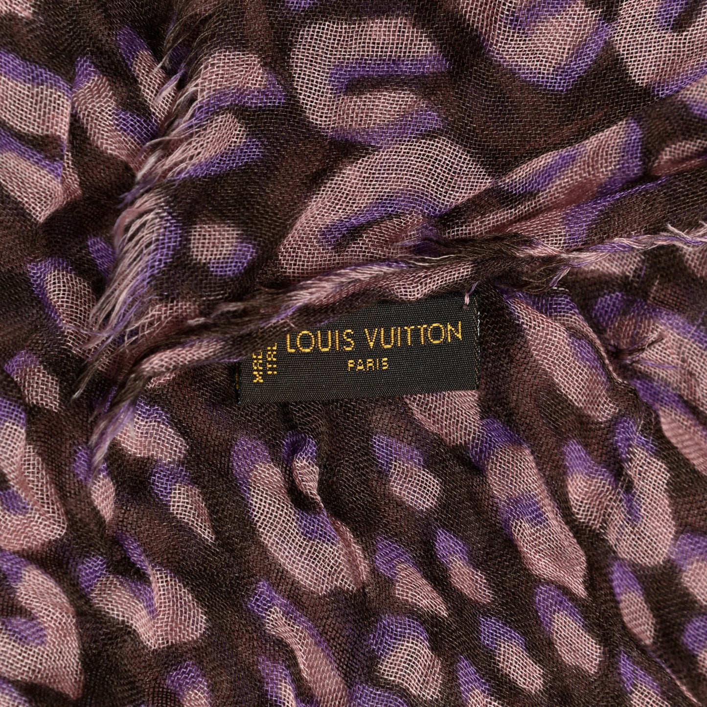 Cashmere Silk Leopard Etole Stole Mauve