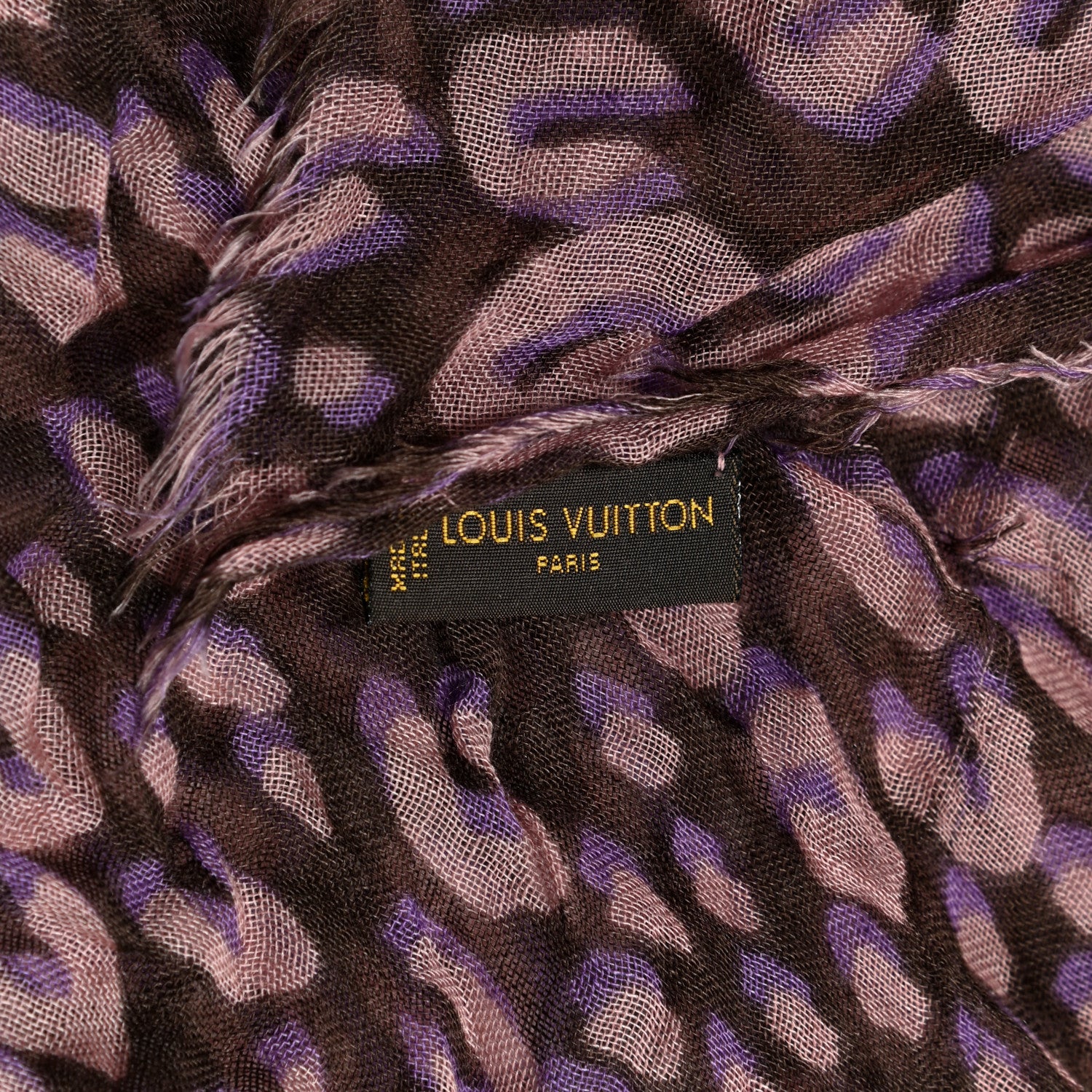 Louis Vuitton Cashmere Silk Leopard Etole Stole Mauve 4 of 6