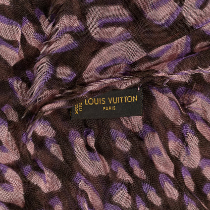 Louis Vuitton Cashmere Silk Leopard Etole Stole Mauve 4 of 6