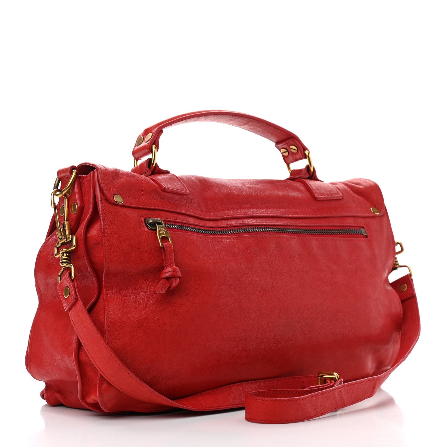 Lambskin Medium PS1 Satchel Bright Red