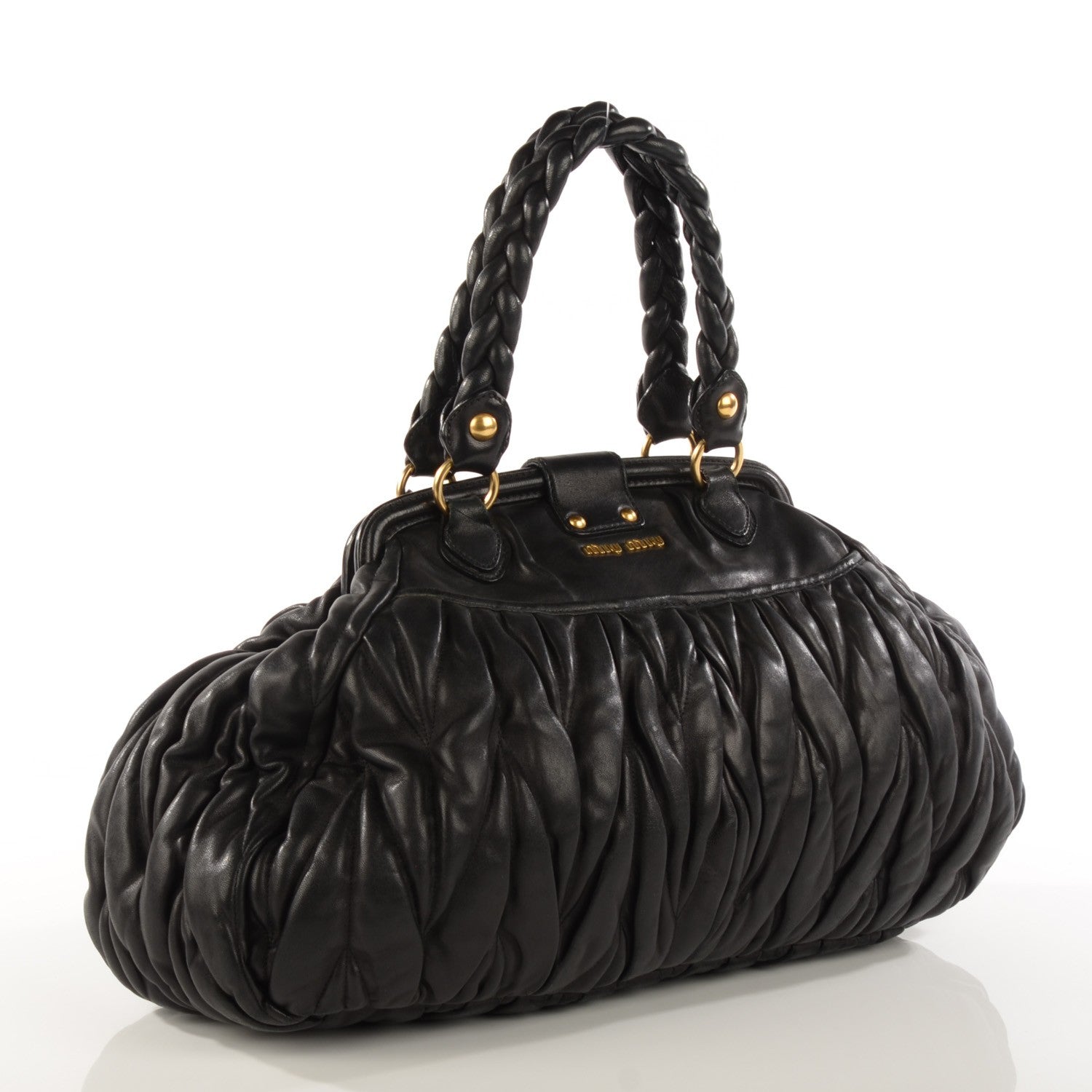 Miu Miu Nappa Matelasse Coffer Frame Tote Nero Black 3 of 7