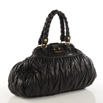 Miu Miu Nappa Matelasse Coffer Frame Tote Nero Black 3 of 7