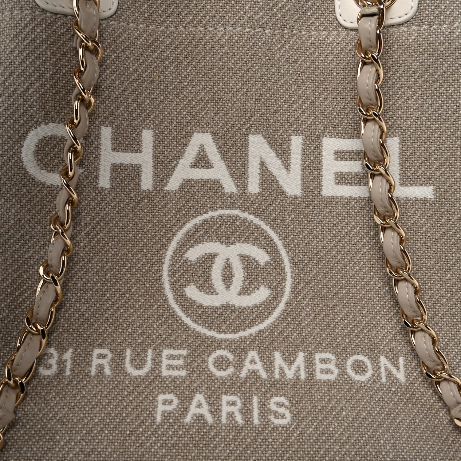 Chanel Mixed Fibers Calfskin Medium Deauville Tote Beige White 8 of 10