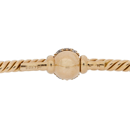 David Yurman 18K Yellow Gold Diamond 2.6mm Solari Center Station Bracelet 3 of 3