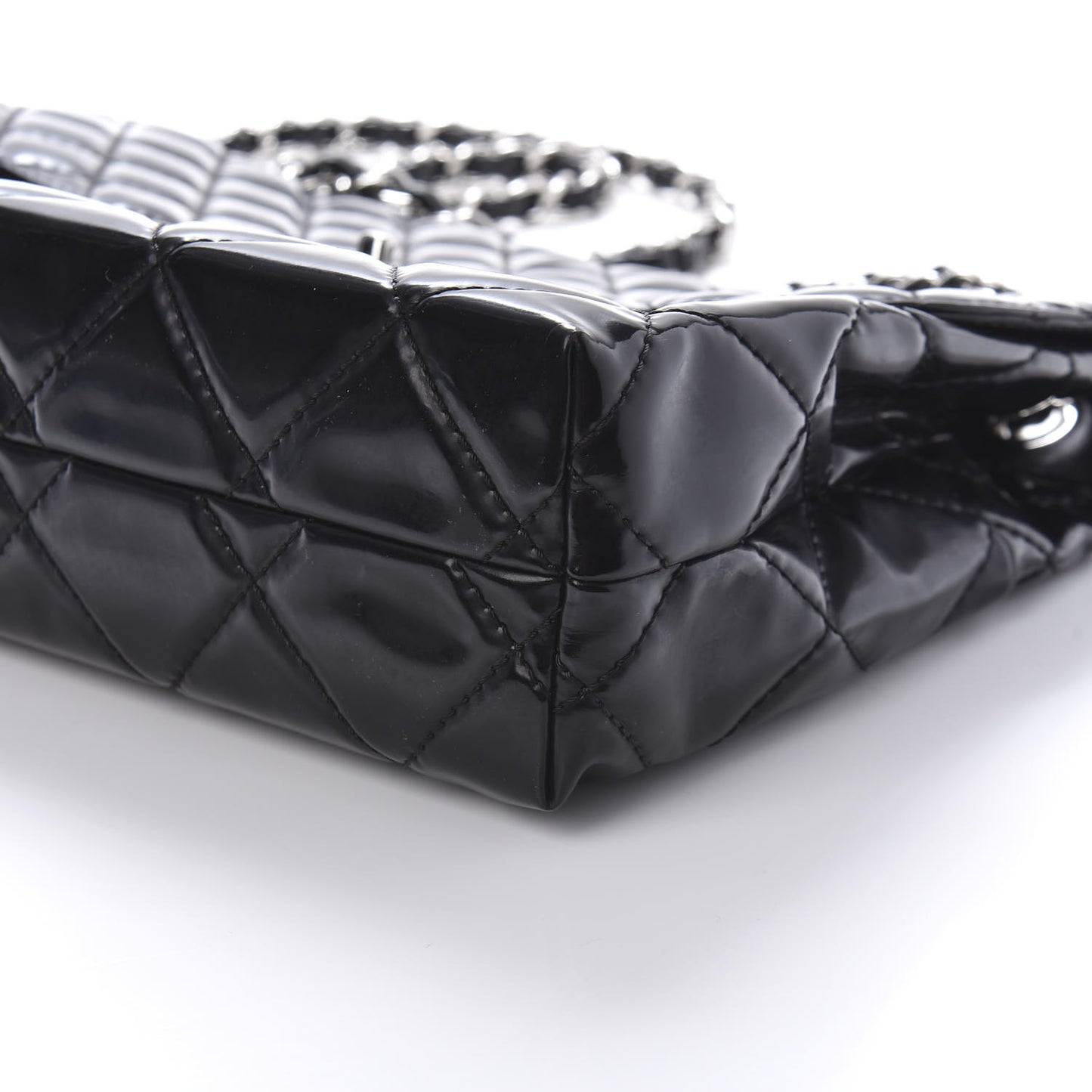 Vinyl Quilted In the Business Flap Bag Black