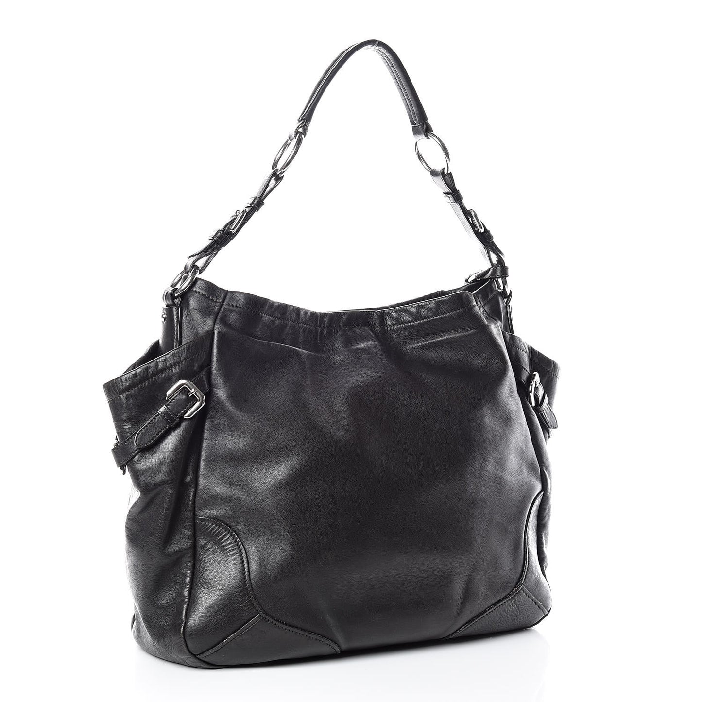 Soft Calfskin Two Pocket Hobo Black