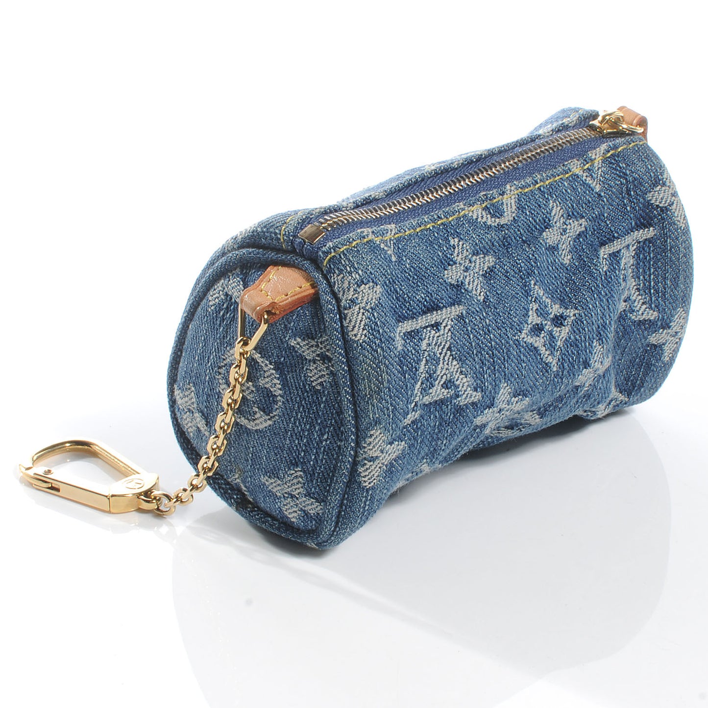 Monogram Denim Pochette Speedy PM Key Holder Blue