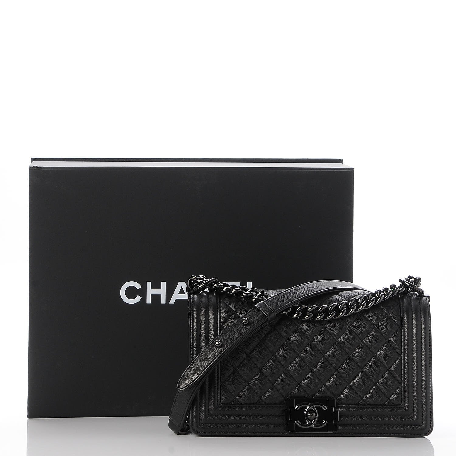 Chanel Caviar Quilted Medium Boy Flap So Black 9 of 9