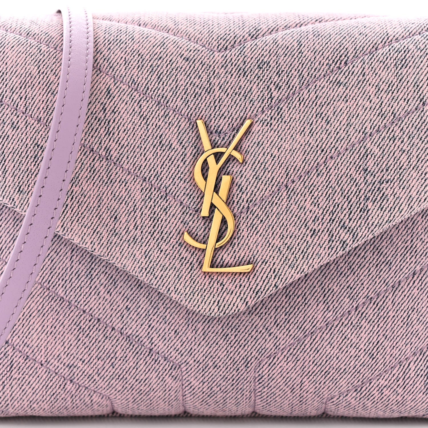 Saint Laurent Denim Y Quilted Monogram Toy Loulou Crossbody Bag Bleached Lilac 8 of 10