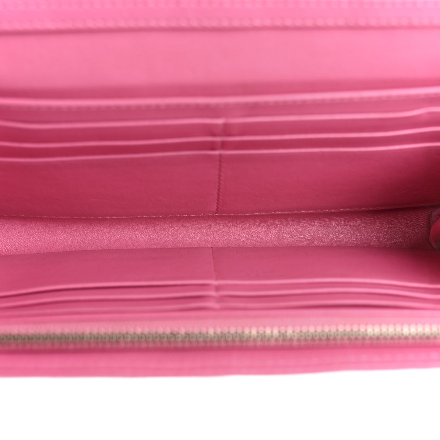 Lambskin Cannage Lady Dior Rendezvous Wallet On Chain Fuchsia