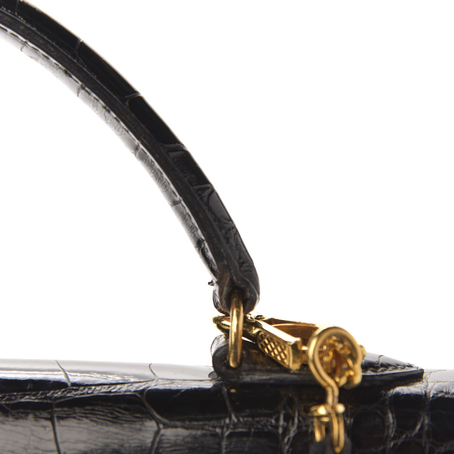 Hermes Shiny Crocodile Kelly Sellier 32 Black 12 of 22