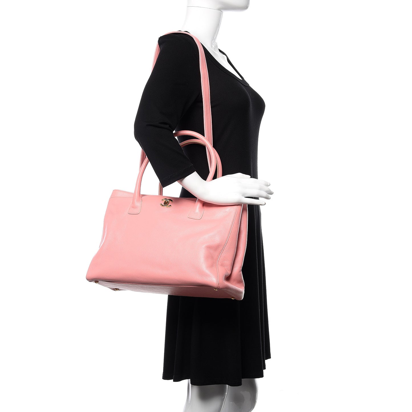 Calfskin Cerf Shopper Tote Pink