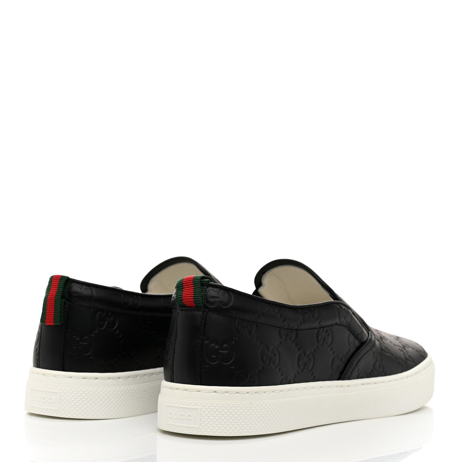 Gucci Calfskin GG Monogram Embossed Perforated Mens Dublin Slip On Sneakers 8 Black 4 of 9