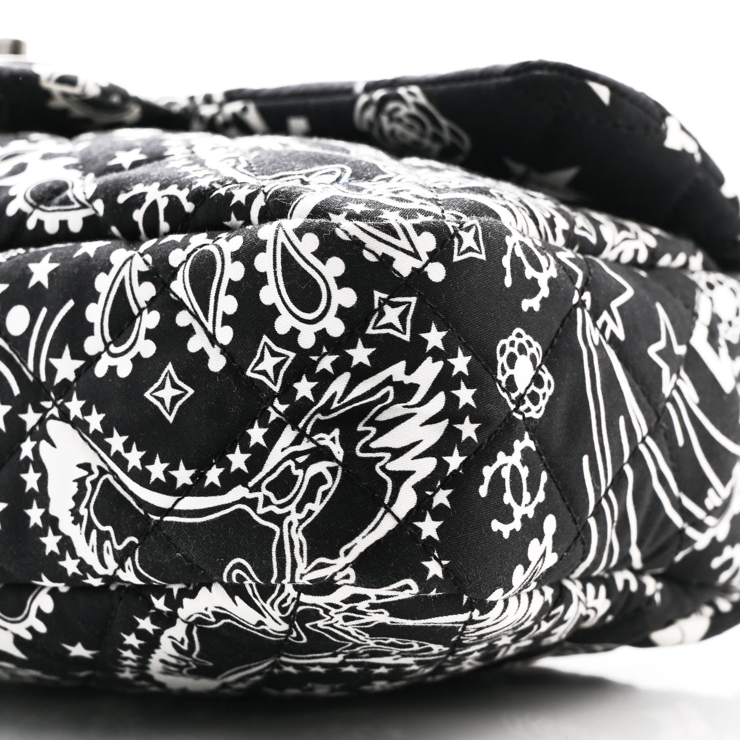 Chanel Cotton Quilted Paris Dallas Medium Bandana Flap Blue 10 of 11