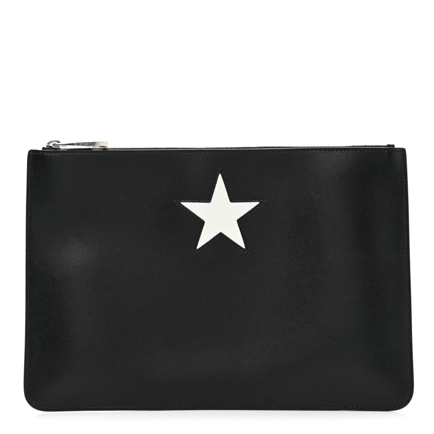 Smooth Calfskin Medium Star Pouch Black