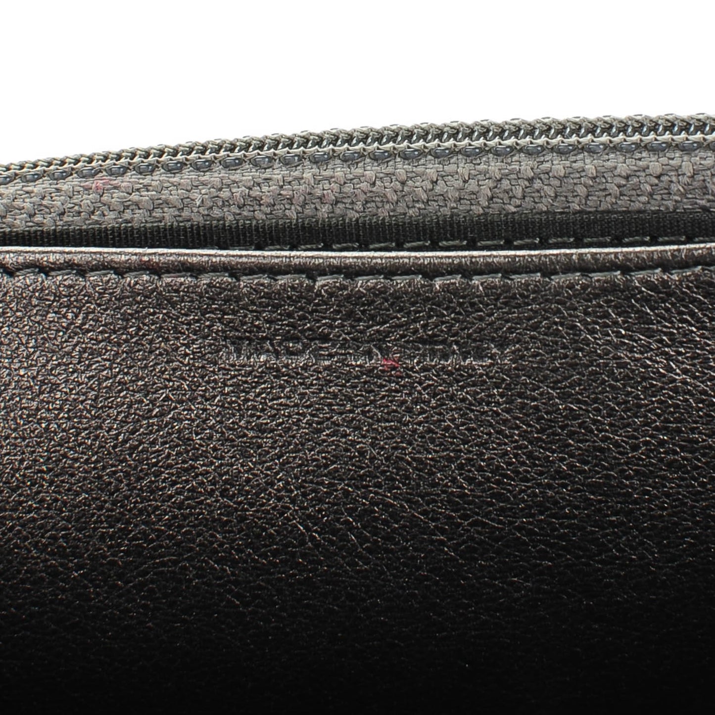 Metallic Calfskin Chevron Quilted Wallet On Chain WOC Dark Silver