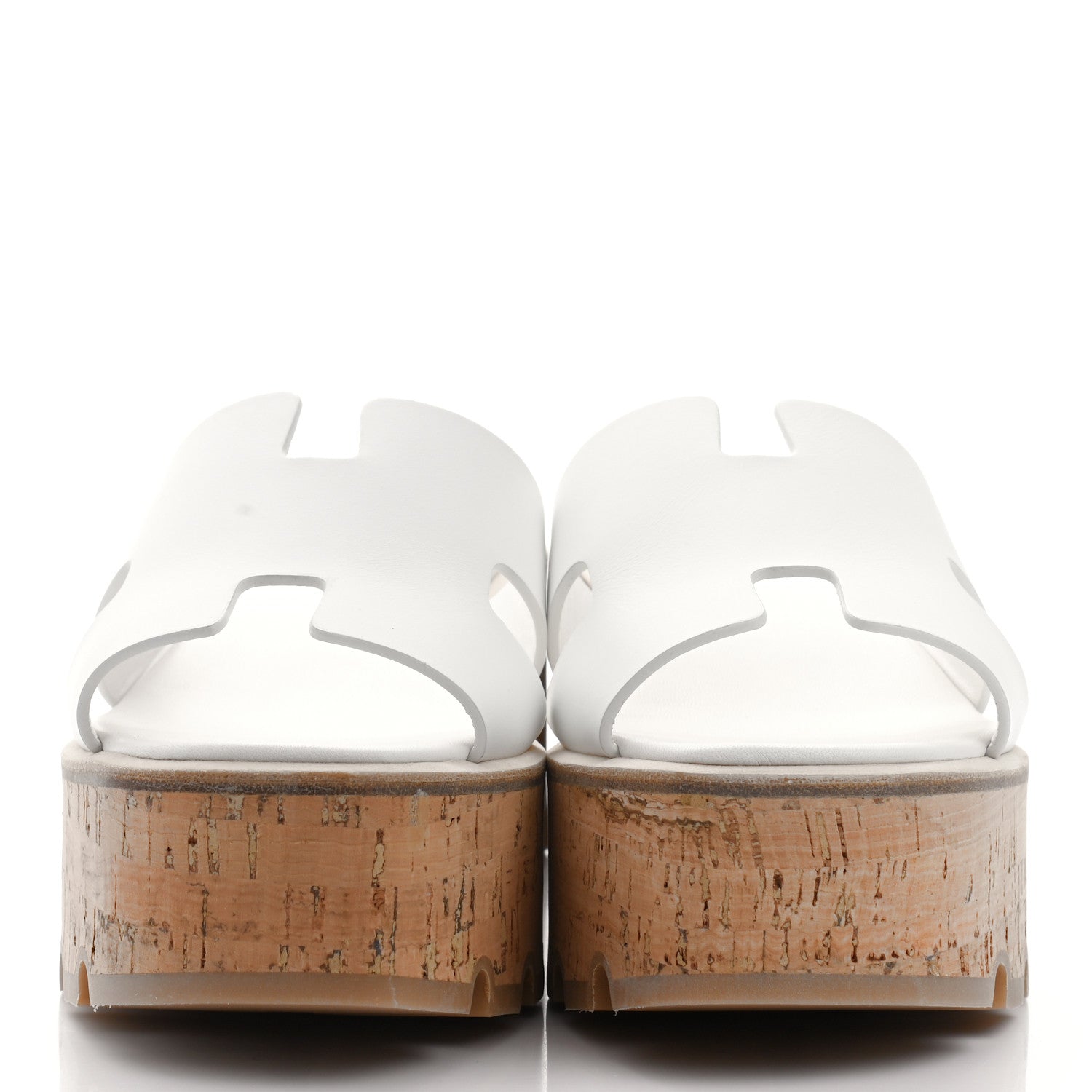 Hermes Calfskin Cork Eze 30 Sandals 37 White 2 of 9