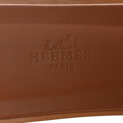 Hermes Box Calfskin Oran Sandals 37.5 Gold 8 of 12