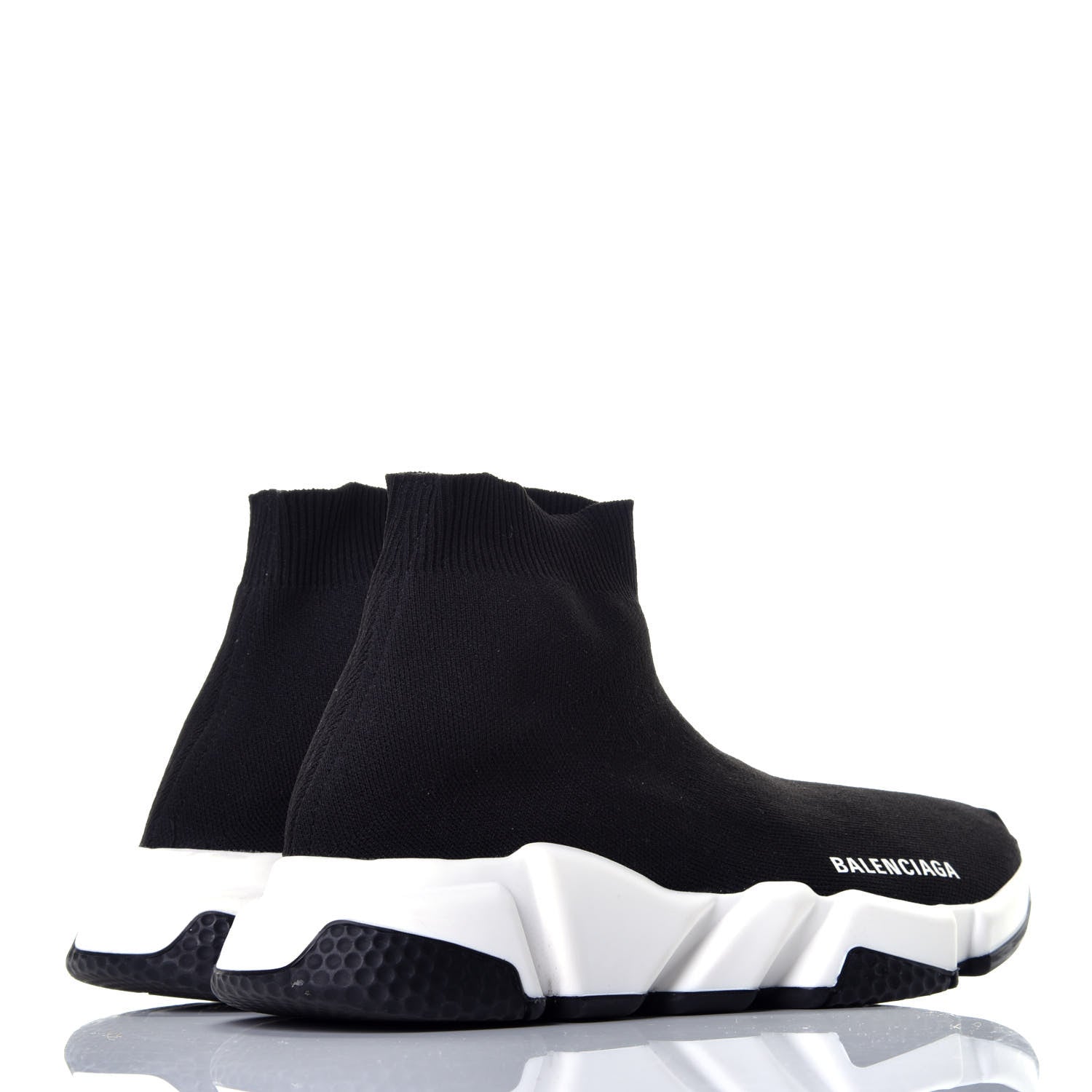 Balenciaga Neoprene Knit Womens Speed Sneakers 39 Black White 4 of 7