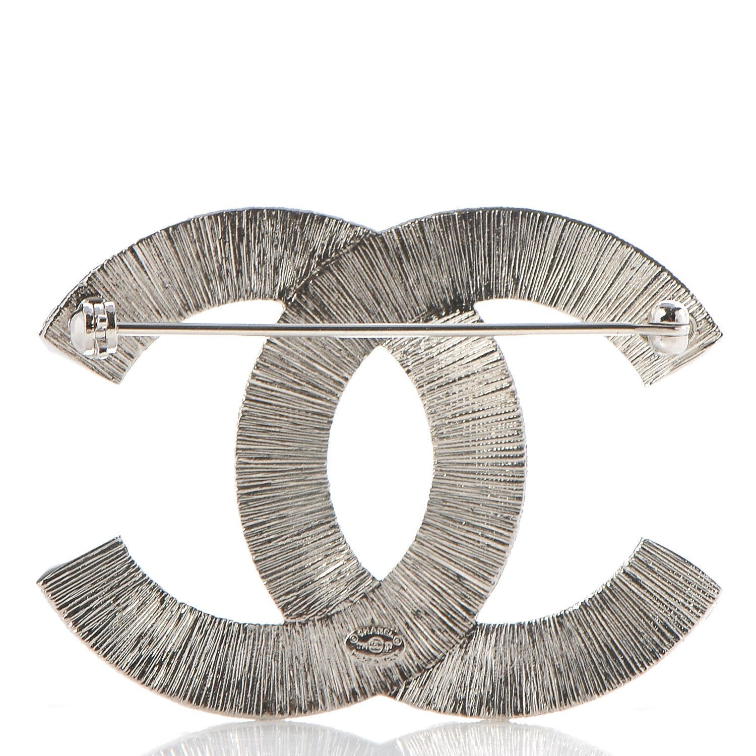 Chanel Baguette Crystal CC Brooch Silver 3 of 4