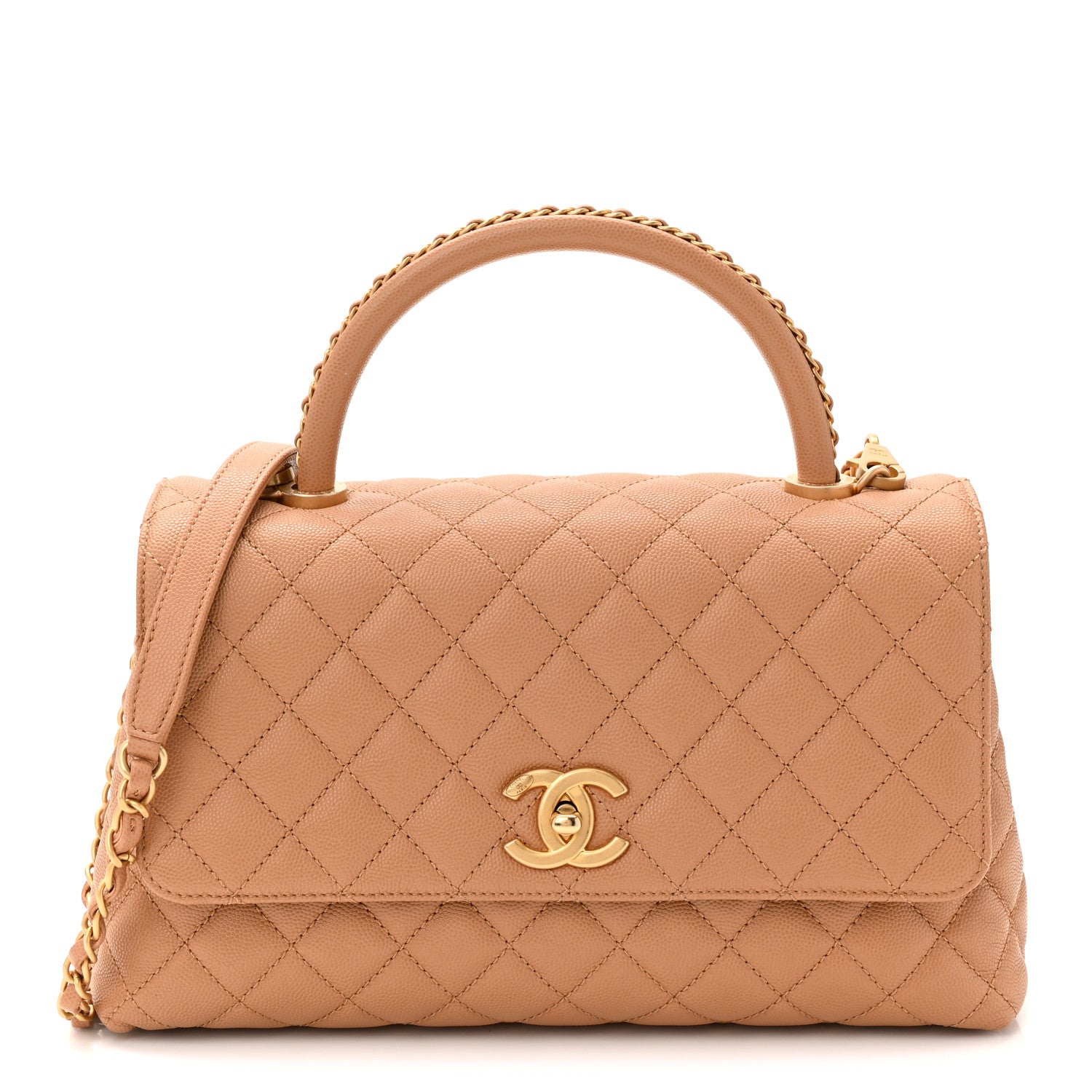 Chanel Caviar Quilted Small Coco Chain Handle Flap Brown 1 of 10