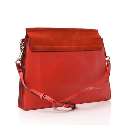 Chloe Calfskin Suede Medium Faye Shoulder Bag Sepia Red 3 of 12