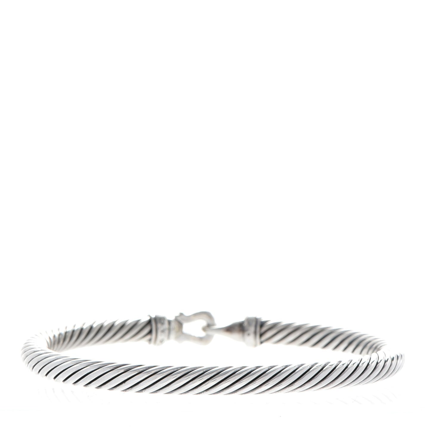 Sterling Silver Diamond 5mm Cable Buckle Bracelet