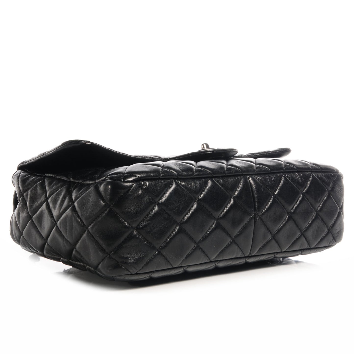 Lambskin Quilted Jumbo Single Flap Black