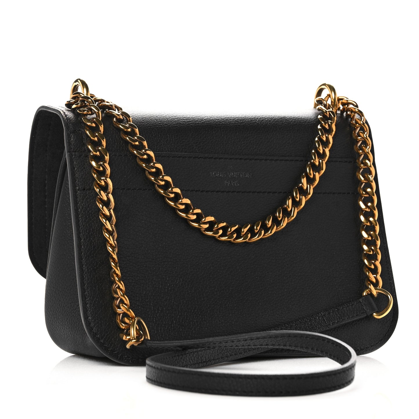 Grained Calfskin Lockme Chain Bag PM Black