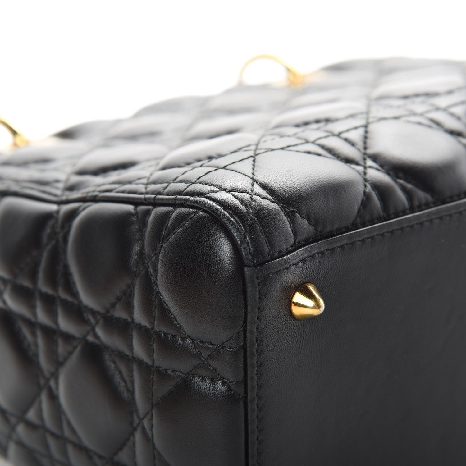 Christian Dior Lambskin Cannage Medium Lady Dior Black 12 of 16