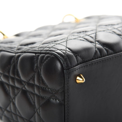 Christian Dior Lambskin Cannage Medium Lady Dior Black 12 of 16