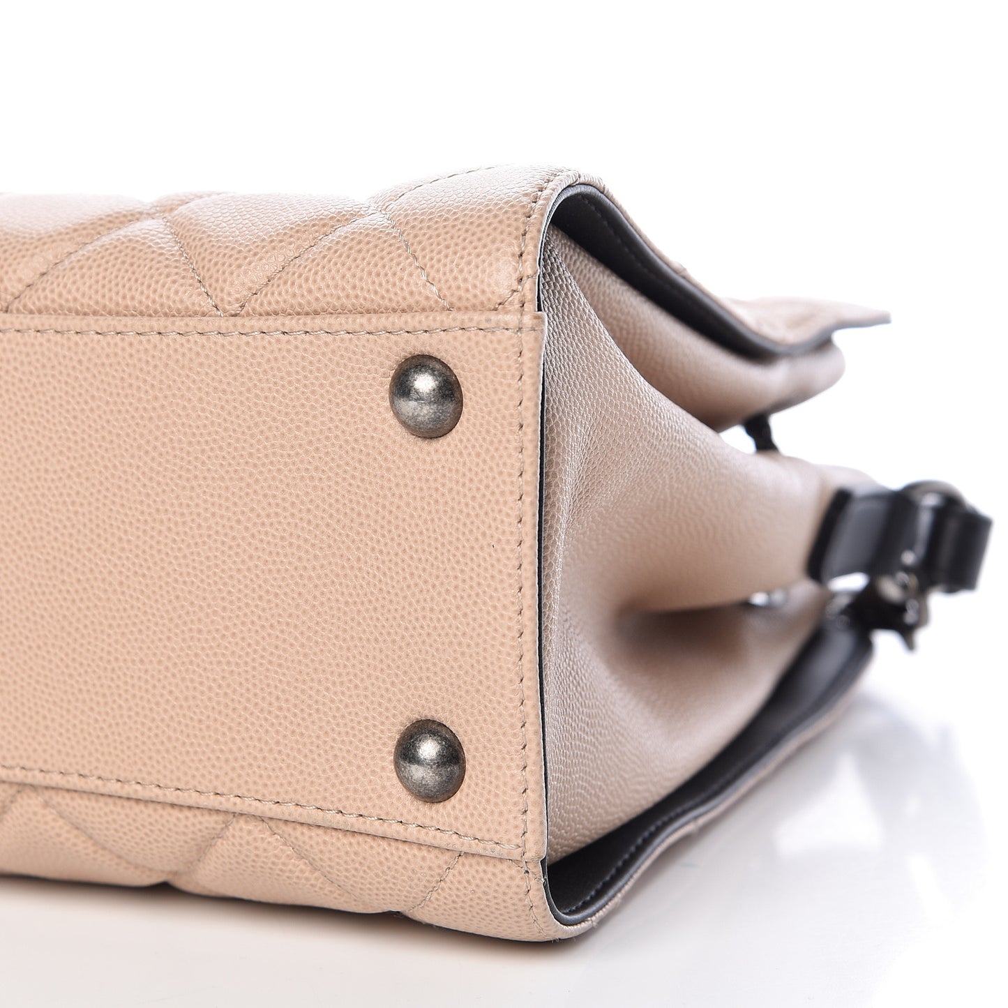 Caviar Quilted Small CC Bucket Bag Beige