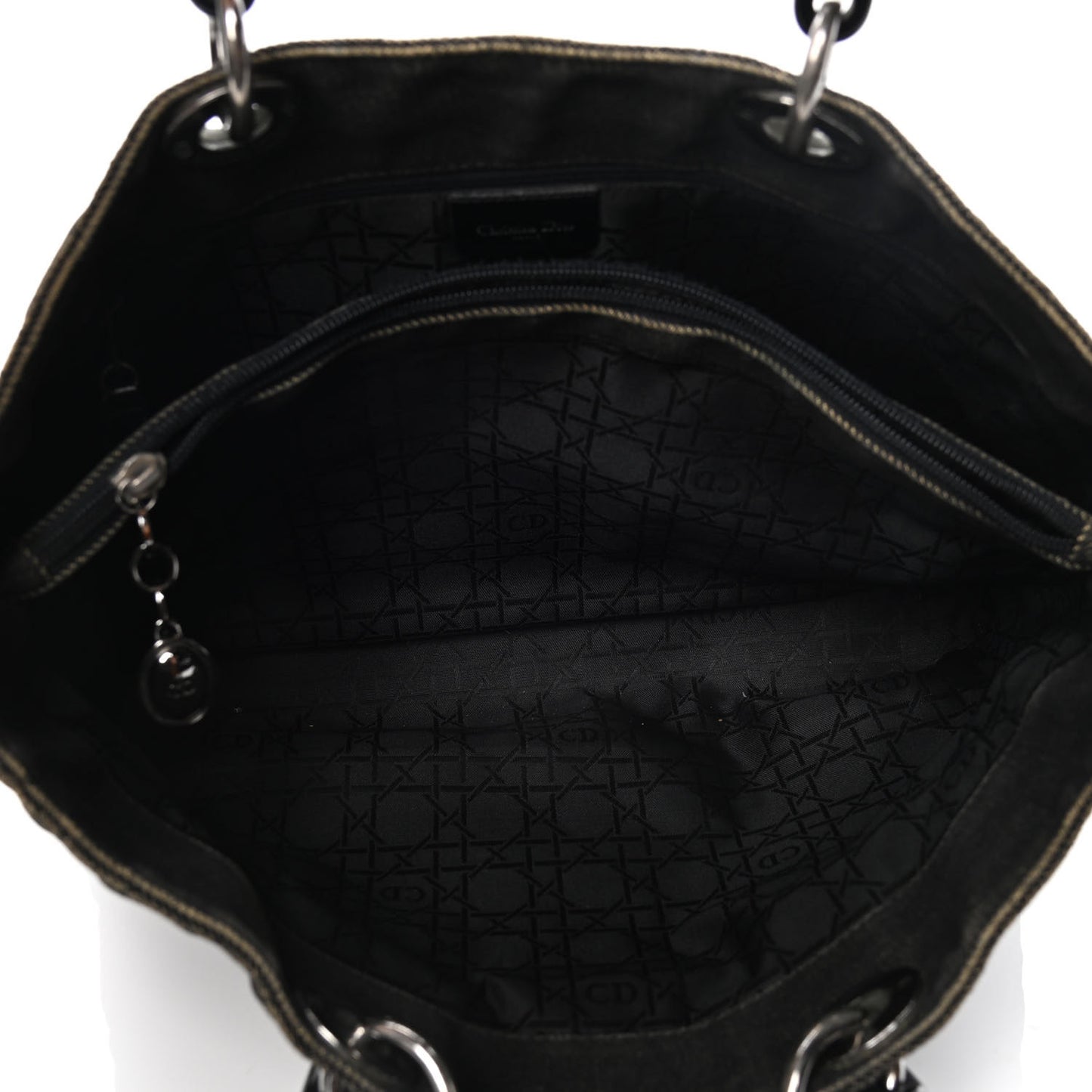 Denim Cannage Large Lady Dior Black