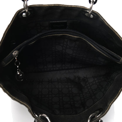 Christian Dior Denim Cannage Large Lady Dior Black 4 of 6