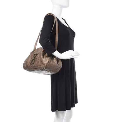 Christian Dior Lambskin Cannage Drawstring Bag Bronze 2 of 22