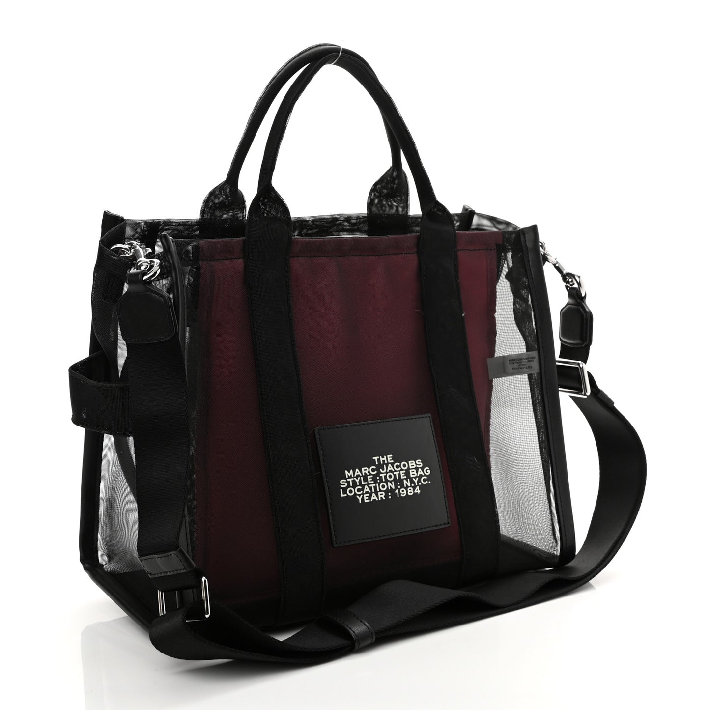Nylon The Mesh Medium Tote Bag Black Pink