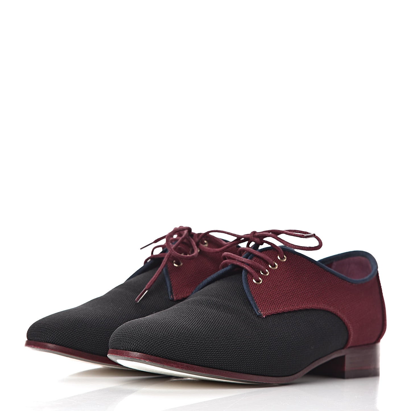 Fabric Lace Up CC Oxfords 36.5 Burgundy Black