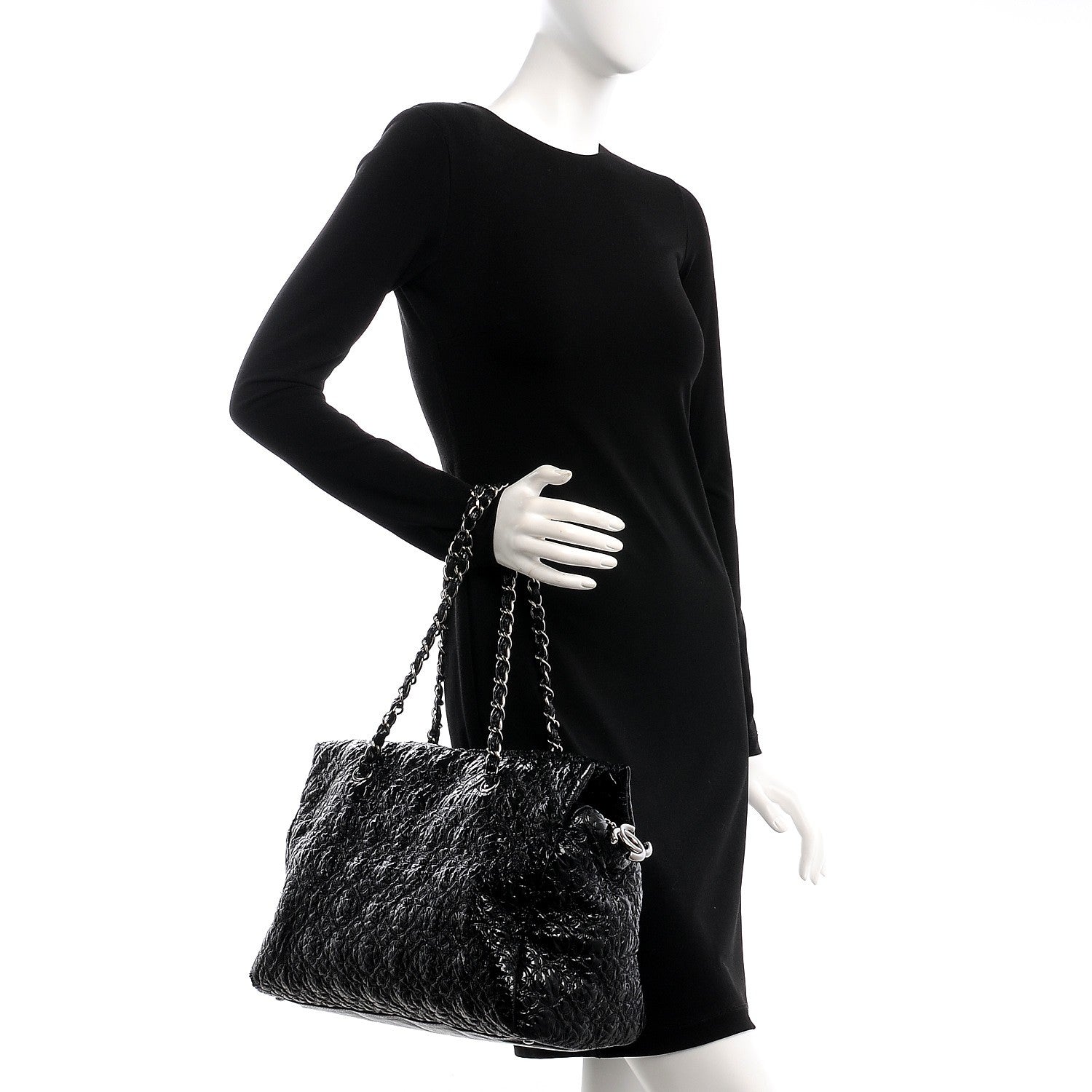 Chanel Vinyl Rock in Moscow Tote Black 2 of 13