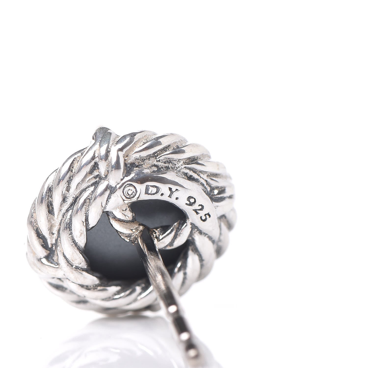 David Yurman Sterling Silver Black Orchid 10mm Chatelaine Earrings 4 of 4