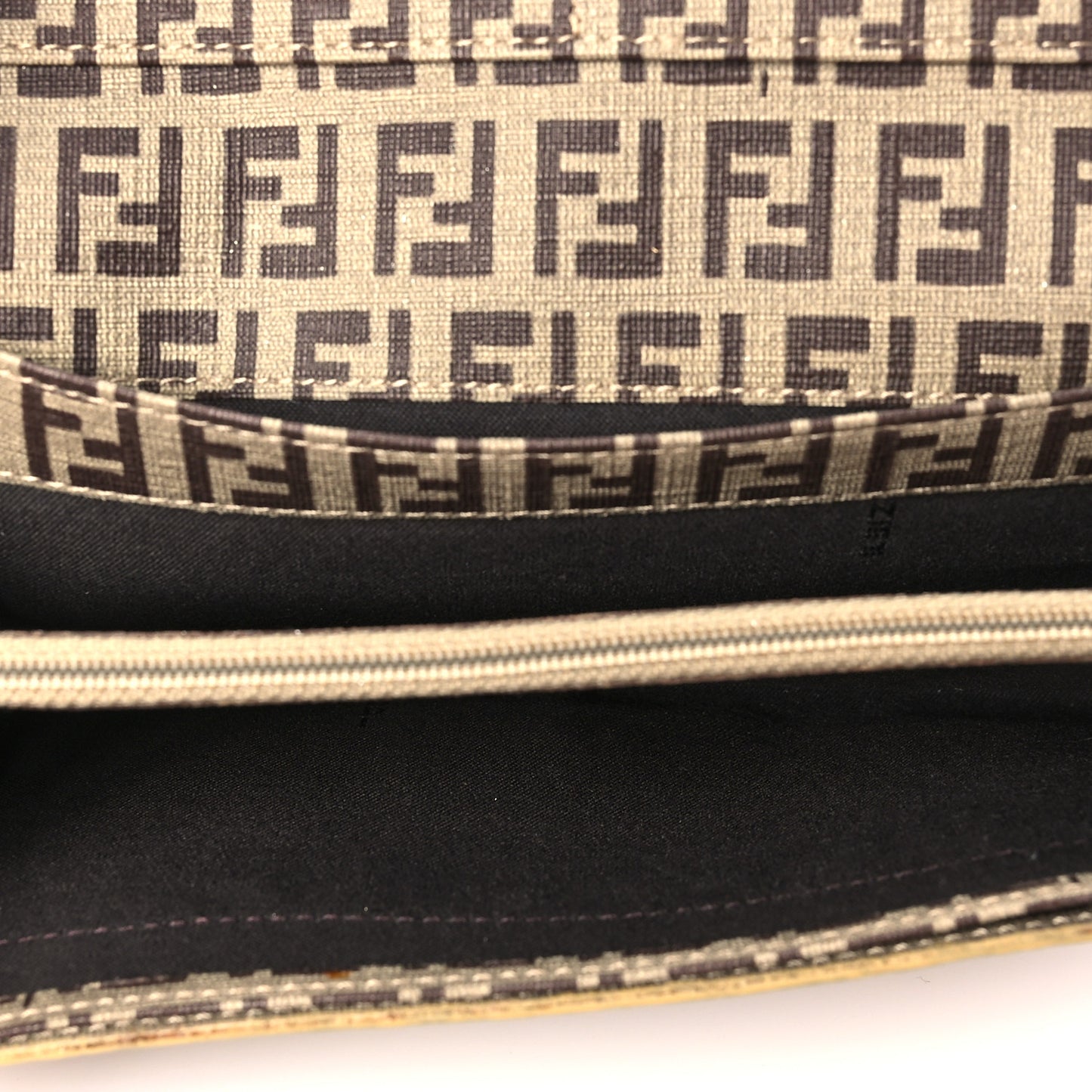 Vitello Mirror FF Embossed Continental Wallet Oro Ambrato