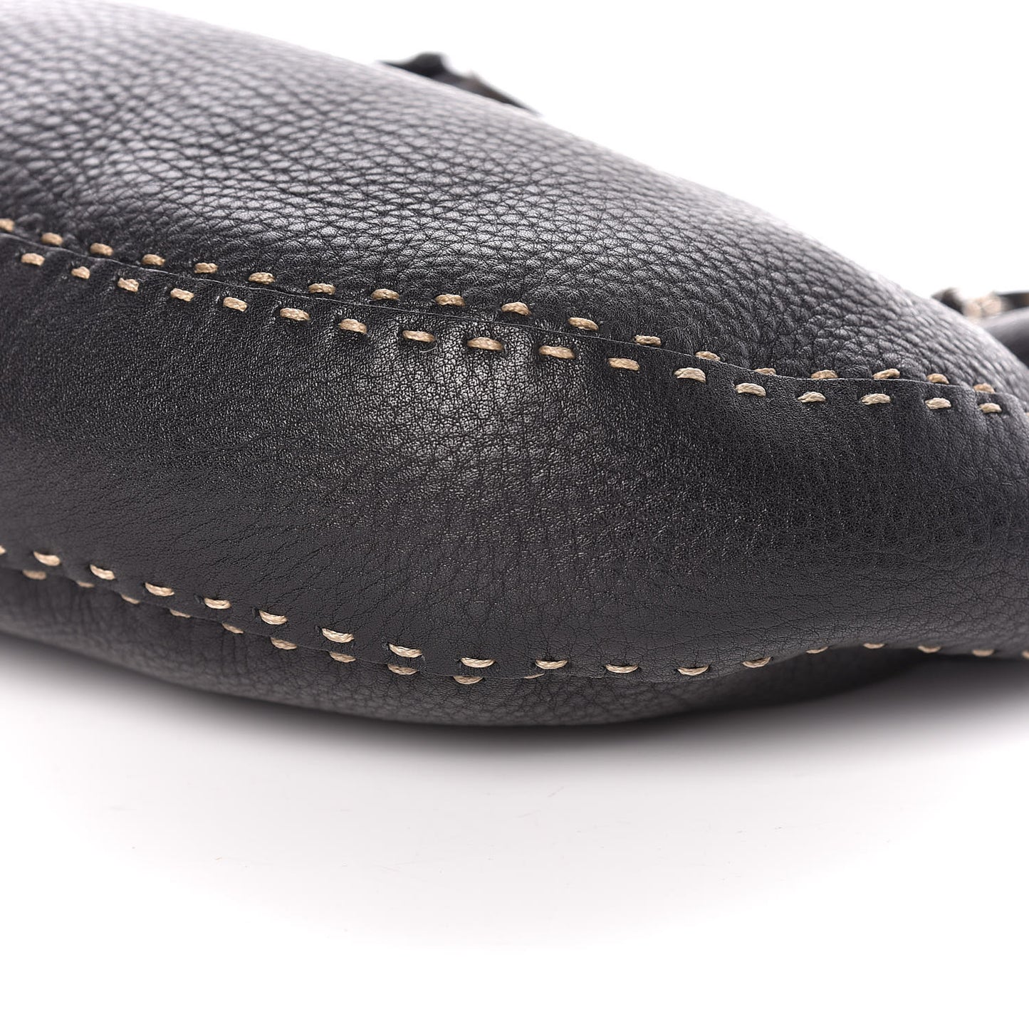 Calfskin Romano Selleria Shoulder Bag Black