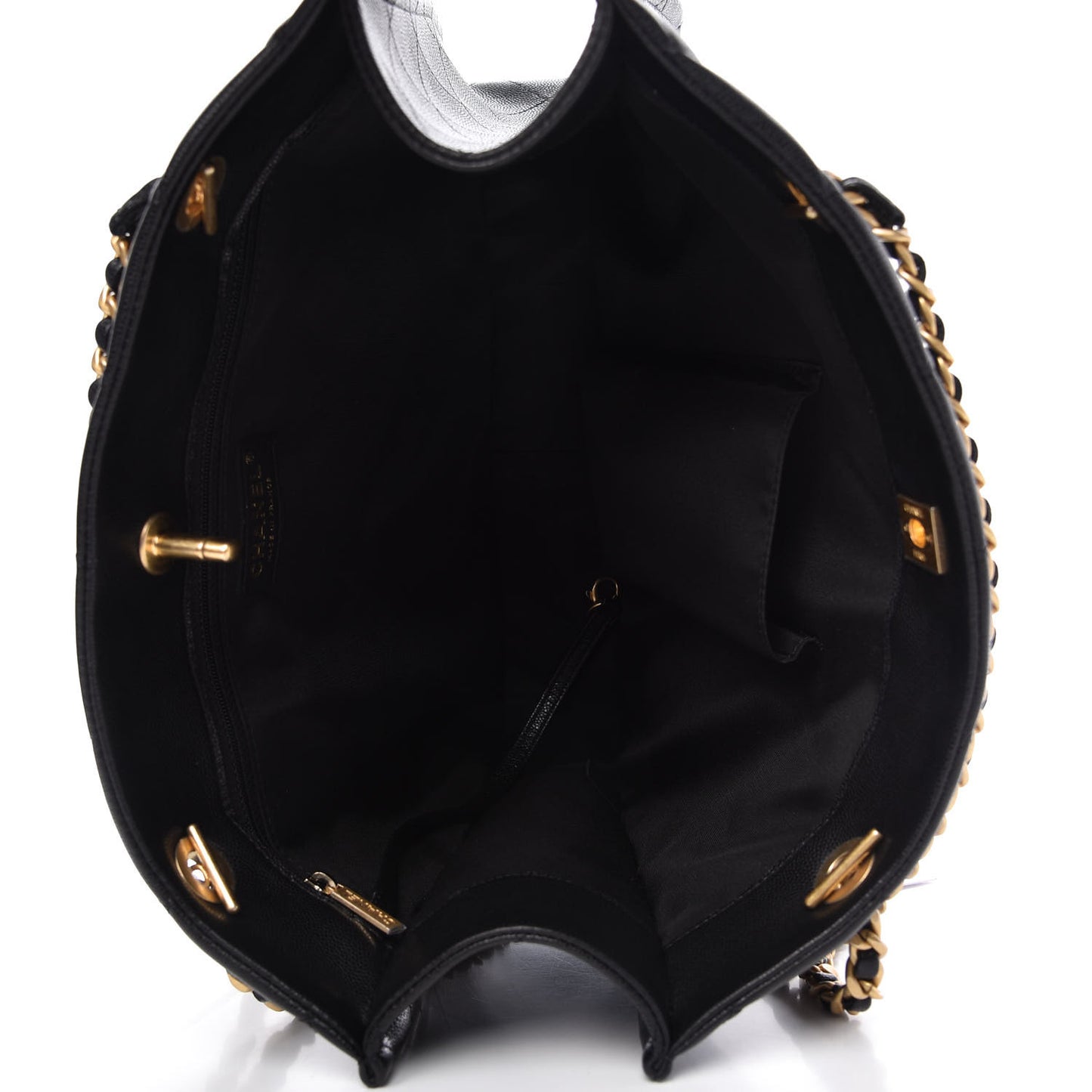 Caviar Quilted Sweet Classic Shopping Tote Black