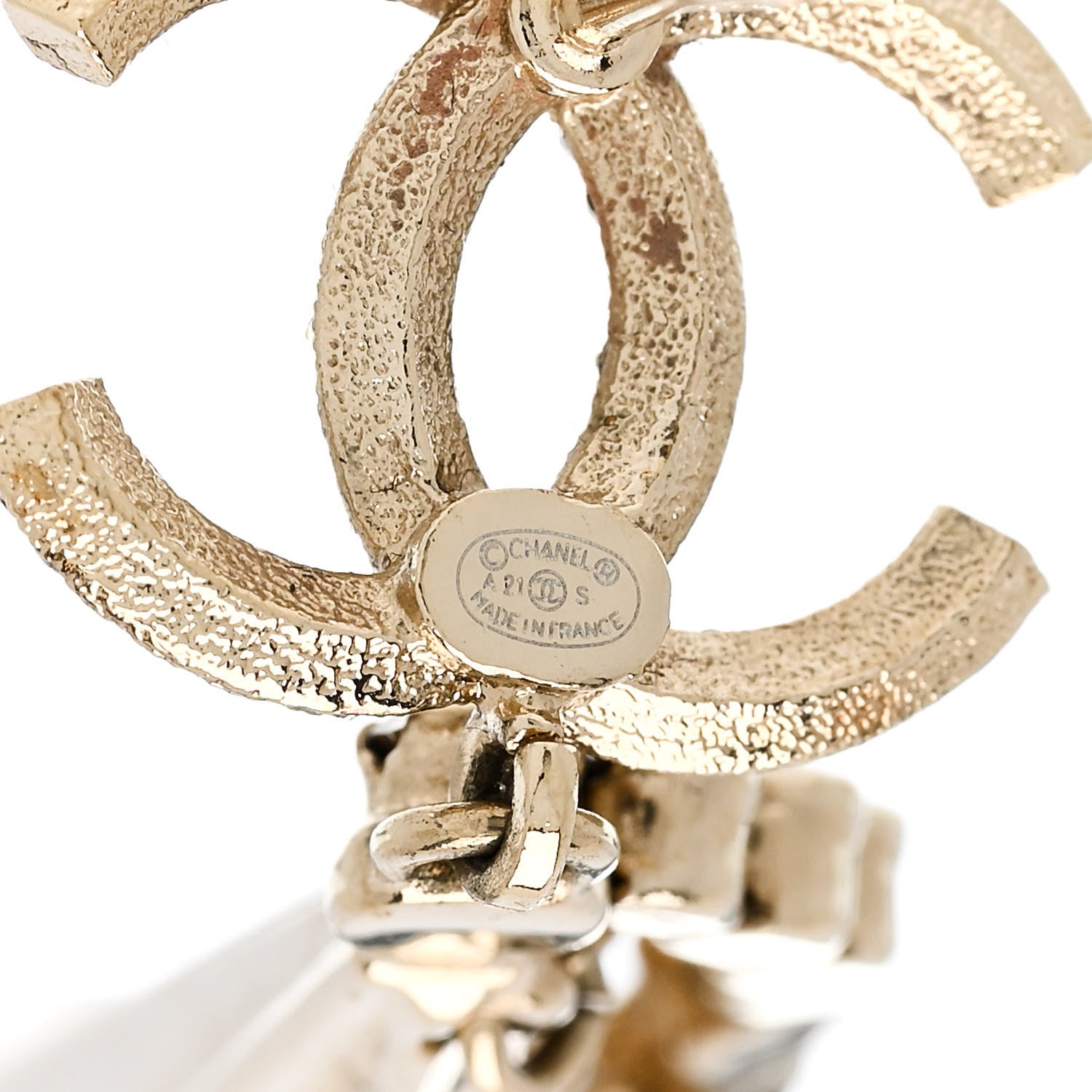Chanel Crystal CC Star Drop Earrings Gold 4 of 4