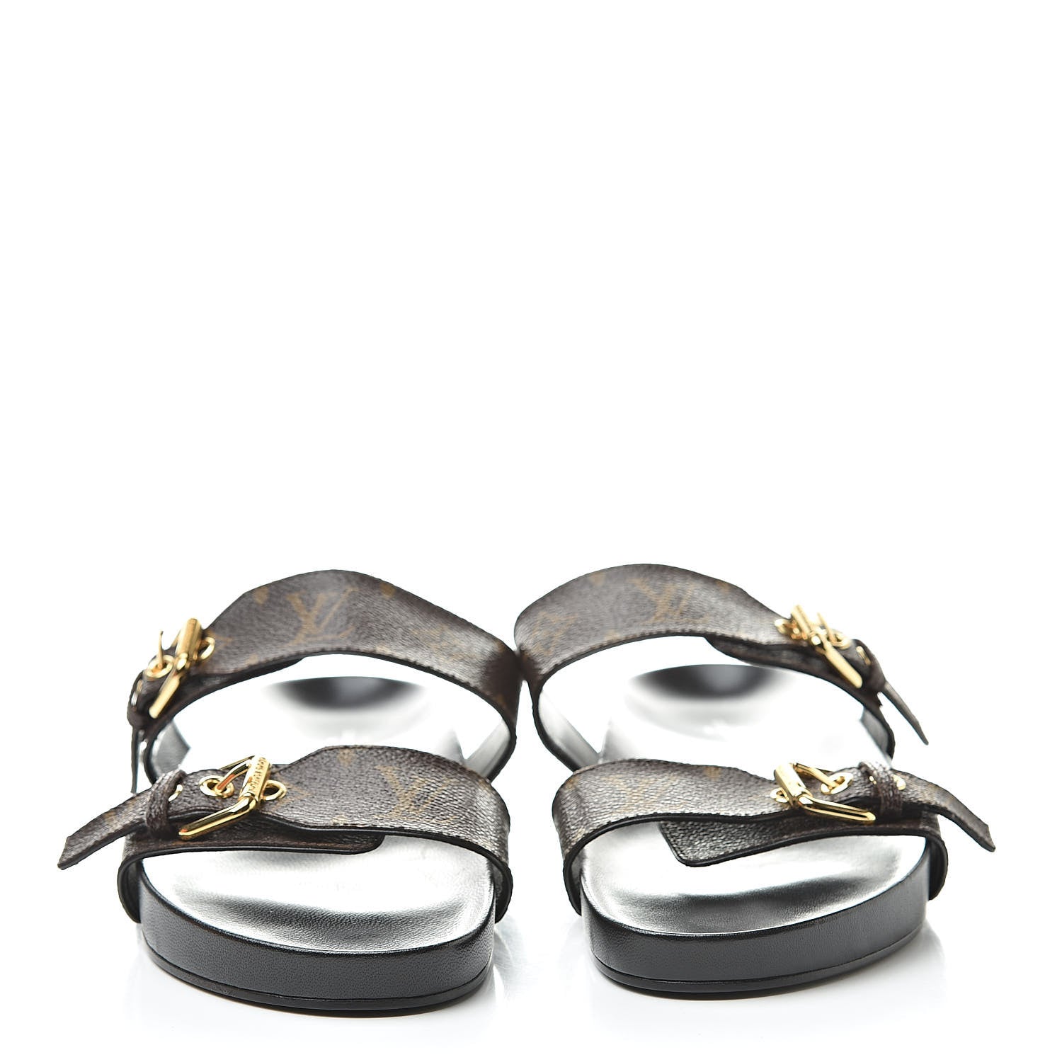 Louis Vuitton Monogram Bom Dia Mule Sandals 38.5 Black 2 of 8