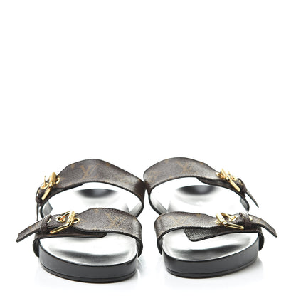 Louis Vuitton Monogram Bom Dia Mule Sandals 38.5 Black 2 of 8