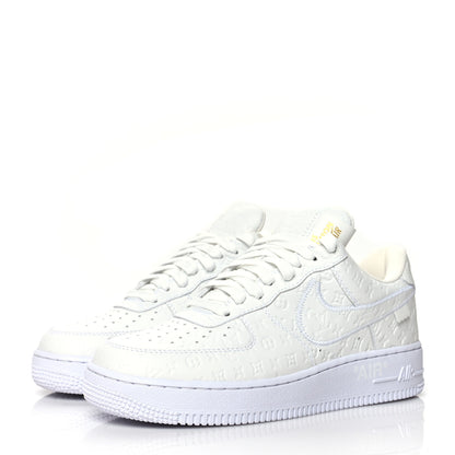 Louis Vuitton X NIKE AIR FORCE 1 Calfskin Monogram Mens Low Top Sneakers 7.5 White 3 of 15