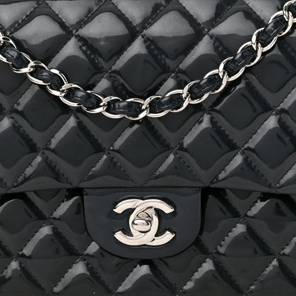 Chanel Patent Quilted Medium Double Flap Navy 8 of 14