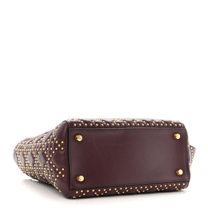 Christian Dior Calfskin Cannage Studded Medium Supple Lady Dior Deep Amaranth 4 of 9