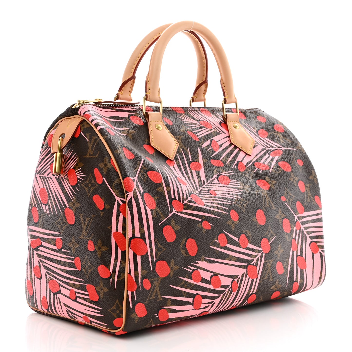 Monogram Jungle Dots Speedy 30 Sugar Pink Poppy